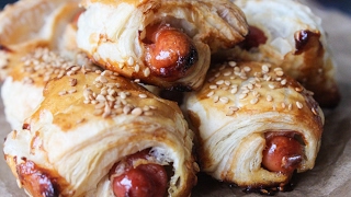 How To Make Honey And Mustard Pigs In A Blanket Sausage Rolls  By One Kitchen Episode 753 [upl. by Rovelli]