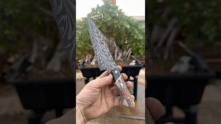 Forged feather Damascus Gyuto knife  quick video ￼ blacksmithtools blacksmith powerhammer [upl. by Marcille615]