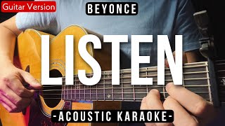 Listen Karaoke Acoustic  Beyonce HQ Backing Track [upl. by Dehsar]