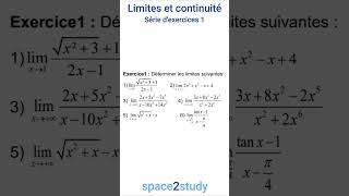 Exercice 1  Série 1  Cours Limites et continuité  2BACSE [upl. by Llywellyn]