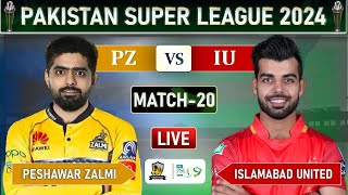 PSL LIVE  PESHAWAR ZALMI vs ISLAMABAD UNITED MATCH 20 LIVE COMMENTARY  PZ vs IU LIVE [upl. by Zoie]