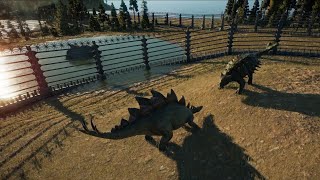 Stegosaurus Fights Ankylosaurus  Jurassic World Evolution 2 [upl. by Terrill]