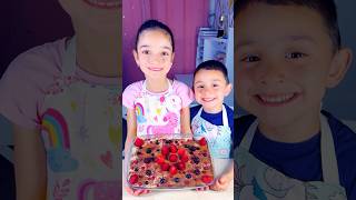 Children make a delicious tiramisu cake with strawberry shorts viral cake trending food viral [upl. by Delfine]