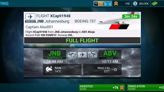 Airline commander B737 full flight from JNB to ABV [upl. by Esinrahs]