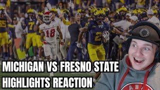 Michigan vs Fresno State Highlights REACTION [upl. by Ardnalahs]