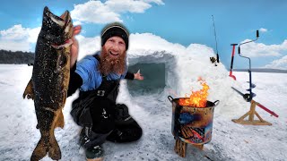 48C Surviving Arctic Winter Tundra in a Primitive Snow Hut  ASMR Silent [upl. by Ardnahsal]