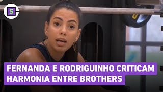 BBB 24 Fernanda e Rodriguinho criticam harmonia entre brothers [upl. by Haduj]