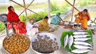 আজ মা গোটা গোটা ইলিশ মাছ রান্না করলো সাথে ছোট কাঁকড়ার দোপেঁয়াজা রেসিপি  ilish fish recipe [upl. by Neillij]