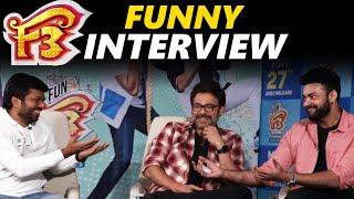 F3 Movie Team Funny Interview With Anchor Pradeep  Venkatesh  Varun Tej  TFPC [upl. by Andriette]