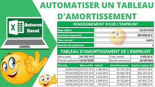 Comment créer un tableau damortissement demprunt sur excel [upl. by Llebiram]