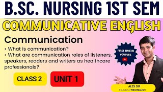 Class 3  Unit 1  Communication  Communicative English Class BSc Nursing 1st Semester [upl. by Mellins]