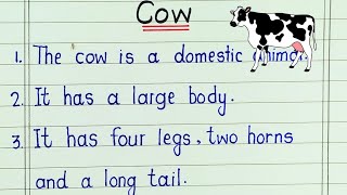 10 lines on cow in english  Cow essay in english 10 lines  Essay on cow in english [upl. by Oigroig]