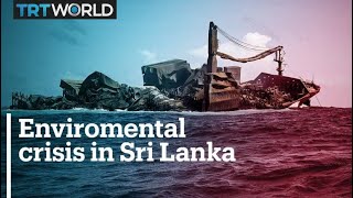 Tonnes of plastic pellets spill onto Sri Lankas coastline [upl. by Skilken]