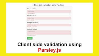 Client side validation using parsleyjs in PHP with Source Code [upl. by Llyrrad]