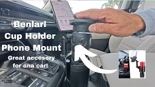 Benlari Cup Holder and Phone Mount great accessory for any car [upl. by Bertine922]