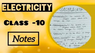 Class 10 Physics Electricity Notes  Class 10 Physics chapter 3 Notes  notes electricity [upl. by Anaiek]