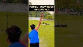 Outswing vs Inswing in slow mo 🔥 art of swing Bowling cricket shorts [upl. by Anahsed]