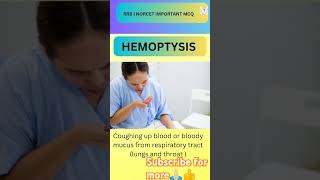 Hemoptysis  Meaning of Hemoptysis RRB Nursing Officer Norcet 8 Exam Question🙋ytshorts [upl. by Eisenberg]