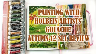 Holbein Artists Gouache Review  AUTUMN Irodori Japan 12 Tube Set [upl. by Atsyrt158]