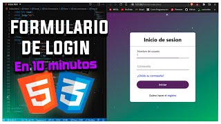 CREA UN FORMULARIO DE INCIO DE SESION CON HTML Y CSS  Fácil y Rápido [upl. by Araccat]