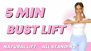 5 Minute Natural Bust Lift Workout at Home [upl. by Eneryc]