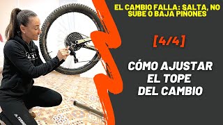 44 El cambio falla LA CADENA SE SALE DE LOS PIÑONES  Cómo ajustar el tope del cambio de la bici [upl. by Eirrahs]