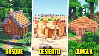 3 CASAS FÁCILES de HACER en MINECRAFT SURVIVAL [upl. by Acsisnarf161]