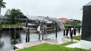 HURRICANE MILTON BOAT CANOPY REMOVAL 1072024 [upl. by Seuqirdor584]