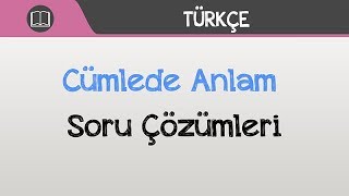 Cümlede Anlam Soru Çözümleri [upl. by Garzon]