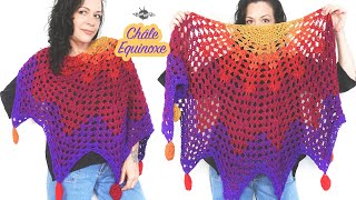 Crochet chale quotEquinoxequot I Châle feuille dautomne I Shawl tuto [upl. by Voltmer]