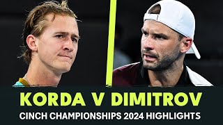 Grigor Dimitrov vs Sebastian Korda Highlights CINCH CHAMPIONSHIPS 2024 🔴 [upl. by Ebenezer]