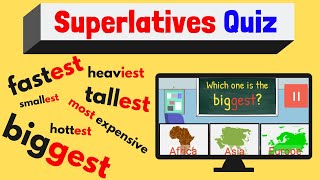 Superlatives Quiz  Fun ESL Game  Easy English Quiz [upl. by Tutt]