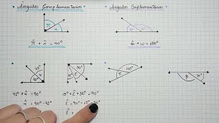 ÁNGULOS COMPLEMENTARIOS Y SUPLEMENTARIOS  Ejemplos [upl. by Akemihs527]