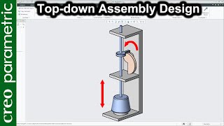 Cam hammer mechanism  Topdown assembly design in Creo Parametric [upl. by Oneil]