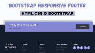 How to create Responsive Footer using HTMLCSSJS and Bootstrap  Responsive Footer using Bootstrap [upl. by Paige]