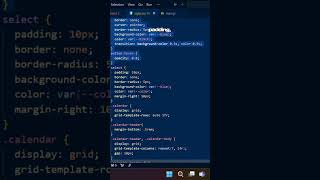 Calendar UI Design with HTML CSS JavaScript shorts [upl. by Bent815]