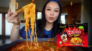 samyang spicy noodles amp rice cakes🔥 recipe  QampA mukbang [upl. by Enytsirhc]