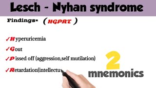 Lesch  Nyhan syndrome  lesch nyhan syndrome etiology findings treatment  medicalmnemonics786 [upl. by Carilla]