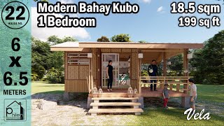 TINY BAHAY KUBO  185 sqm ONE BEDROOM MODERN BAHAY KUBO  MODERN AMAKAN HOUSE DESIGN [upl. by Acisse335]