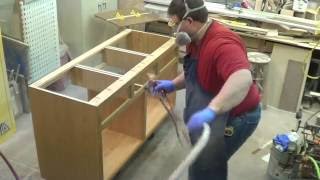 Building Custom Oak Cabinets Episode 9Spraying Vinyl Sealer  120 [upl. by Surad]