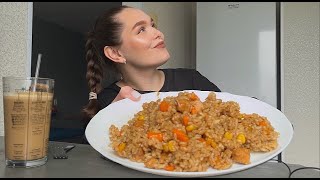 МУКБАНГ Я ПОТОЛСТЕЛА ТЯХАН С КУРИЦЕЙ И ОВОЩАМИ С ТЕРИЯКИ КОФЕ MUKBANG RICE WITH CHIKEN ASMR [upl. by Eycats361]