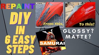 Paano mag repaint ng fairings ng motor  Budget Friendly Repaint Tutorial using Samurai Paint [upl. by Roberts]