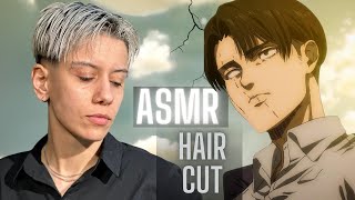 ASMR LEVI ACKERMAN UNDERCUT  SCISSOR HAIRCUT TUTORIAL [upl. by Thorny]