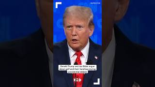 Donald Trump and Joe Biden argue about golf and their handicap during presidential debate [upl. by Gerge]