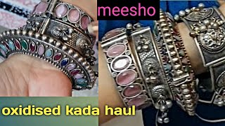 meesho oxidised kada haul meesho oxidized bangles haul unique design affordable price 👌superb [upl. by Kornher]