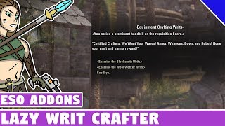 Dolgubons Lazy Writ Crafter  ESO Addon Spotlight  Elder Scrolls Online Best Addons [upl. by Schofield520]