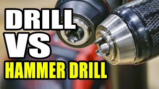 Hammer Drill vs Drill  Which is Faster in Concrete [upl. by Neladgam]