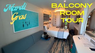 CARNIVAL MARDI GRAS BALCONY STATEROOM TOUR 15469 [upl. by Nosirrah]