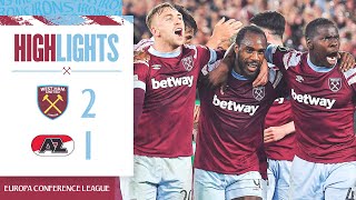 West Ham 21 AZ Alkmaar  First Leg Advantage Secured  Europa Conference League Highlights [upl. by Stauffer]