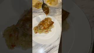 Easy Weekday Family Dinner  Glazed Salmon Mashed Potatoes amp Fried Cabbage shortfeed shorts [upl. by Ssilem]